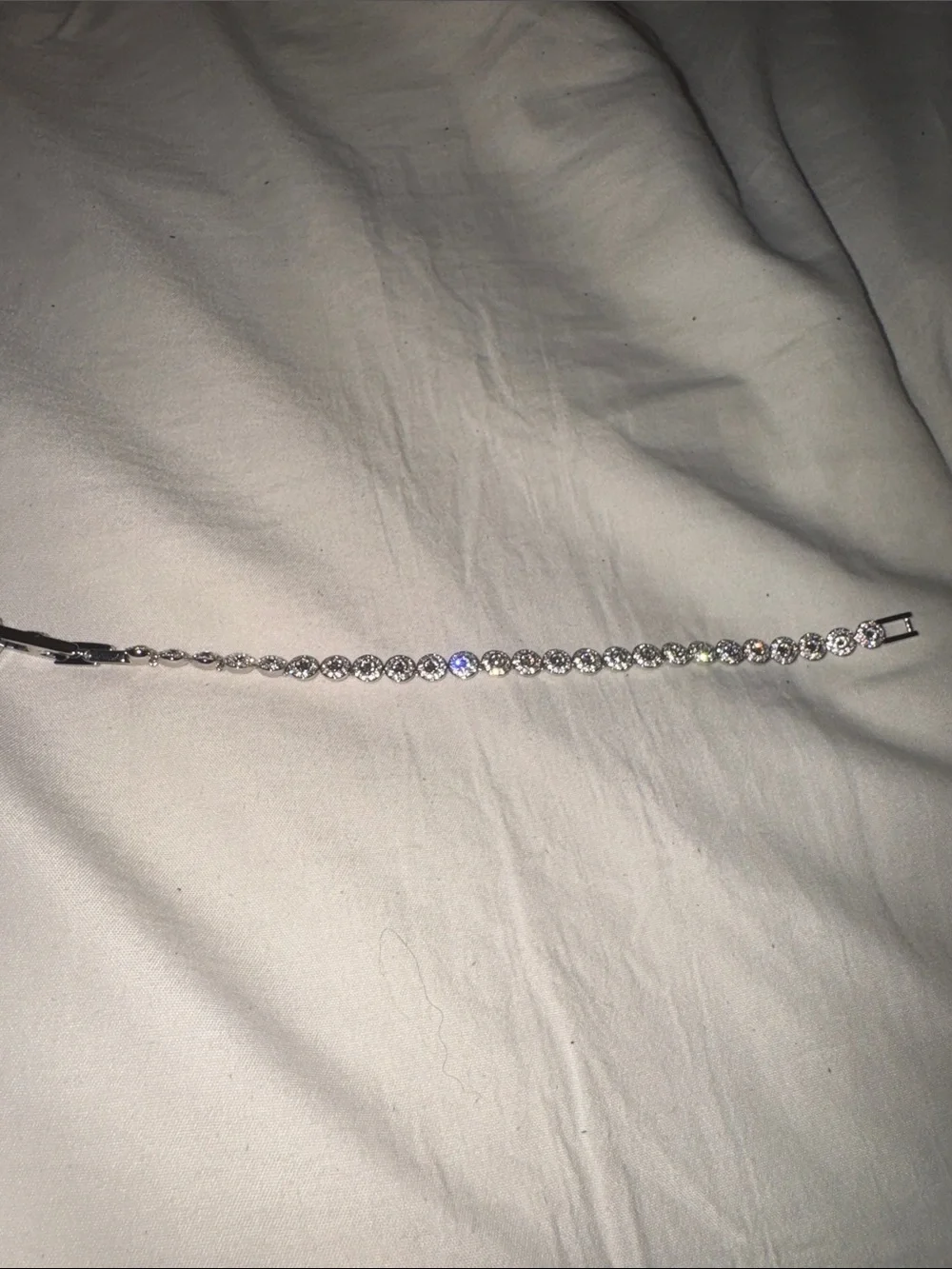 Silver Crystal Tennis Bracelet - Women Jewelry